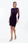 Rochie eleganta din catifea cu paiete Ruby Violet