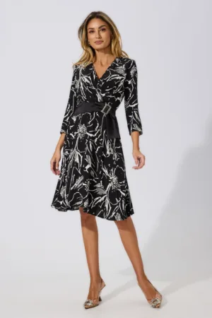 Rochie eleganta din crepe cu imprimeu Jayla Bicolora