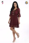 Rochie eleganta din dantela de culoare bordo