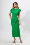 Rochie eleganta din licra cu umeri buretati Ceyda Verde Deschis