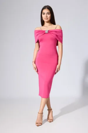 Rochie eleganta din neopren cu strass-uri Corinne Ciclam