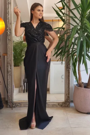 Rochie eleganta din tafta neagra