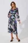 Rochie eleganta din voal cu imprimeu Karina Multi