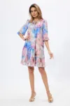 Rochie eleganta din voal cu imprimeu Mindy Bej Multi