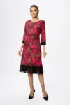 Rochie eleganta din voal cu imprimeu Nerola Fucsia