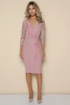 Rochie eleganta dreapta cu broderie și perle