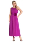 Rochie eleganta  fara maneci - fucsia - poliester/spandex/viscoza -