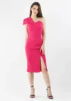 Rochie eleganta fucsia conica cu slit pe picior