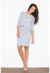Rochie  eleganta - gri - bumbac