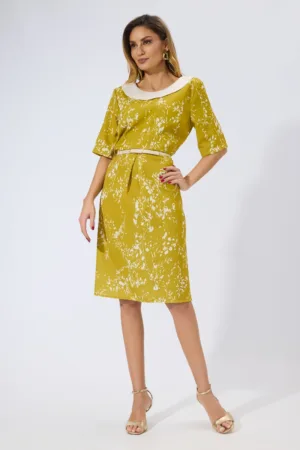 Rochie eleganta in clos cu imprimeu Alberta Fistic