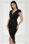 Rochie eleganta neagra cu aspect petrecut
