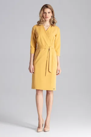 Rochie eleganta - poliester - galben