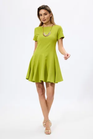 Rochie eleganta scurta in clos cu maneci scurte Elga Fistic