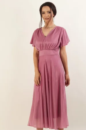 Rochie elganta din voal cu sclipici