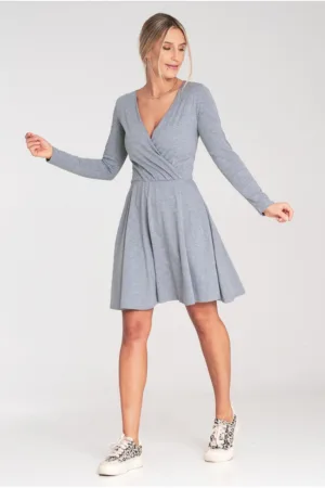Rochie evazata M1050 - gri - bumbac