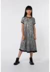 Rochie evazata cu aplicatie metalica