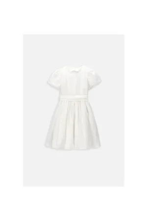 Rochie evazata cu aspect texturat - Alb