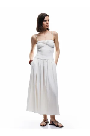 Rochie evazata cu bretele multiple