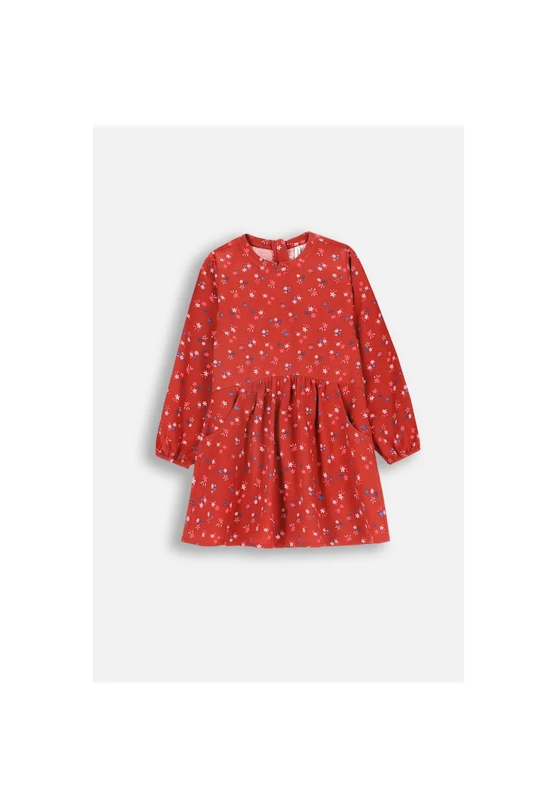 Rochie evazata cu buzunare - Rosu