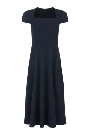 Rochie evazata cu decolteu patrat si maneci scurte