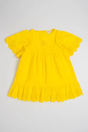 Rochie evazata cu detalii perforate