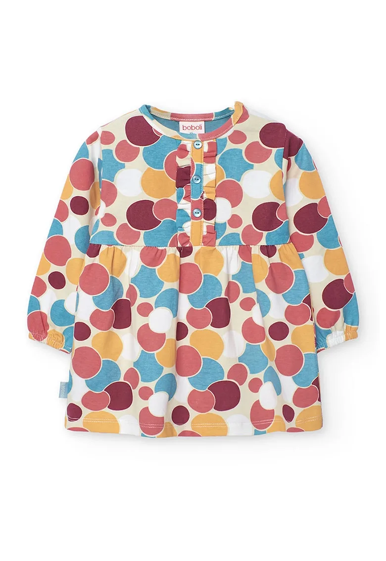 Rochie evazata cu fenta cu nasturi si model