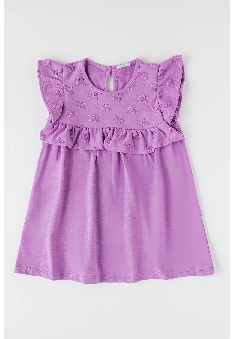 Rochie evazata cu garnituri cu volane