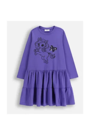 Rochie evazata cu imprimeu cu unicorn