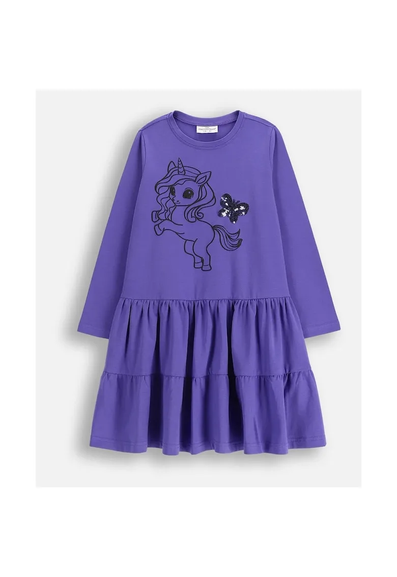 Rochie evazata cu imprimeu cu unicorn