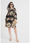 Rochie evazata cu imprimeu floral Karine