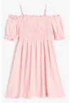 Rochie evazata cu insertii elastice