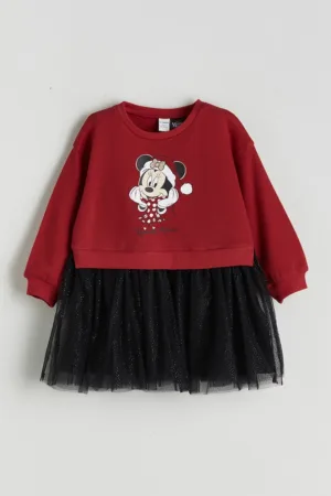 Rochie evazata cu model 2 in 1 si tematica de Craciun