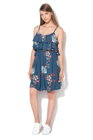Rochie evazata cu model floral Flora