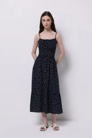 Rochie evazata cu model floral - fara maneci