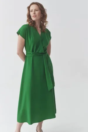 Rochie evazata din lyocell cu decolteu in V