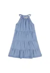 Rochie evazata din lyocell cu model stratificat