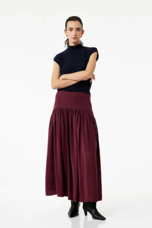 Rochie evazata midi din amestec de modal