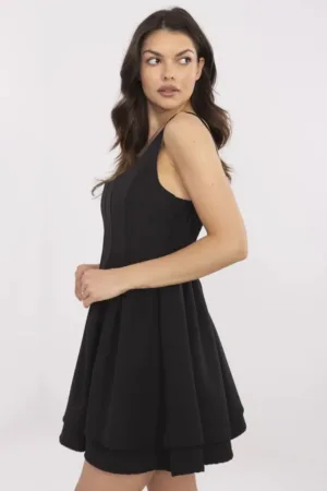 Rochie evazata mini cu decolteu patrat -