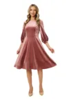 Rochie evazata si catifelata
