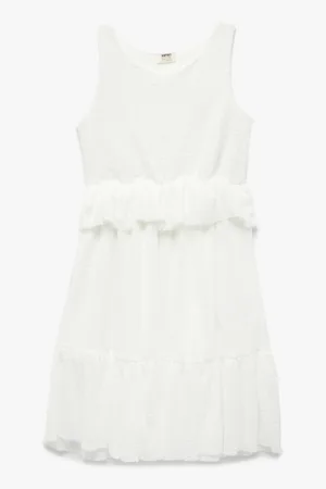 Rochie fara maneci cu broderie