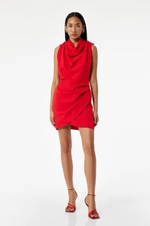 Rochie fara maneci cu decolteu drapat