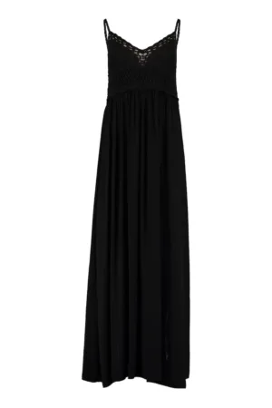 Rochie fara maneci cu segment crosetat