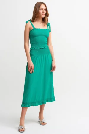 Rochie fara maneci cu segment cu insertie elastica