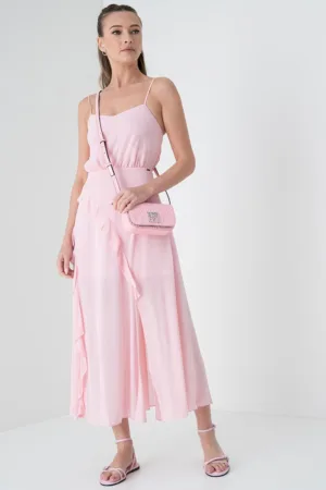 Rochie fara maneci cu slituri frontale