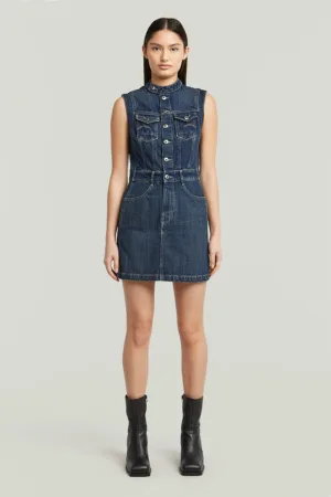 Rochie fara maneci din denim