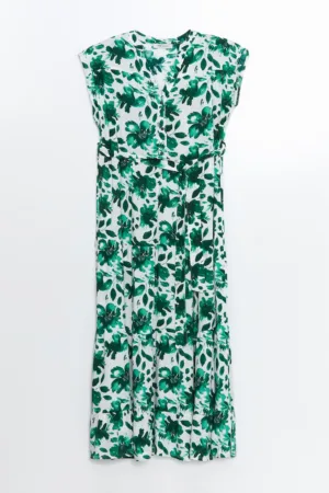 Rochie fara maneci lunga cu model floral