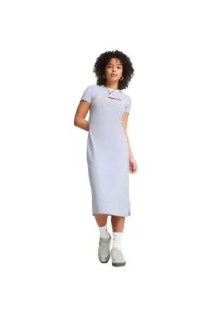 Rochie femei Wardrobe Ess Midi Cut-out Dress - Albastru -