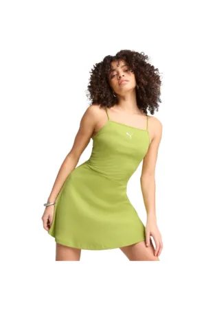 Rochie femei  Wardrobe Ess Ribbed Flared Short Dress P - Verde -