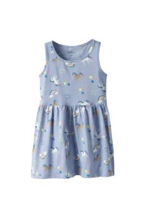 Rochie fete  13230153 - Bumbac - Albastru deschis