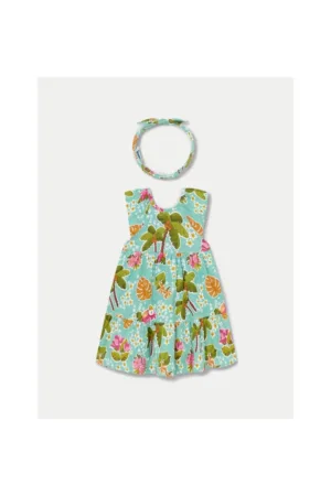 Rochie fete -  140372 - Verde - Bumbac